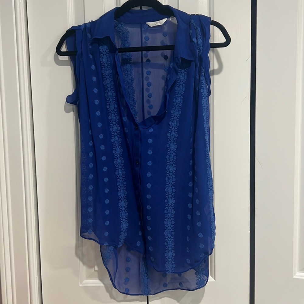 Zoa New York sleeveless sheer blouse